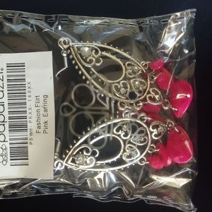 NWT silver and pink earrings